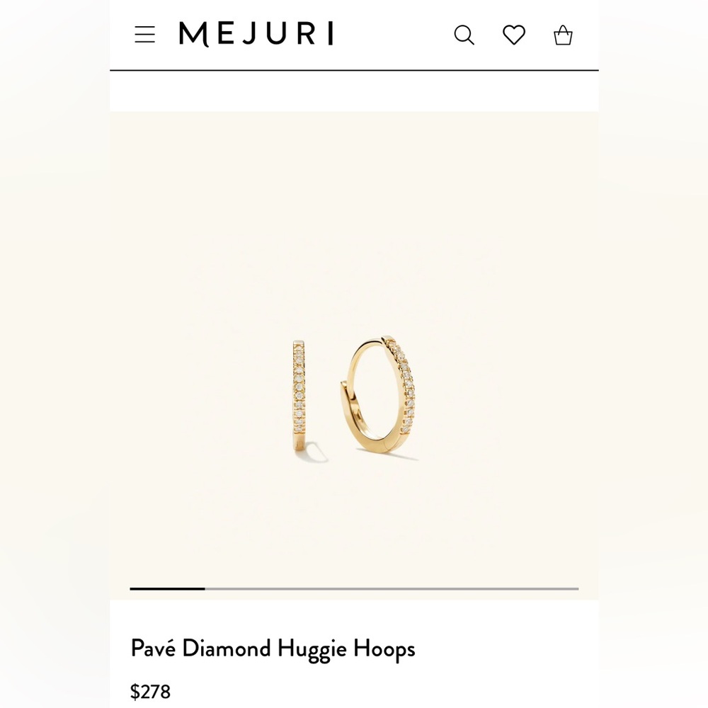 14K Mejuri Pave Diamond Huggies